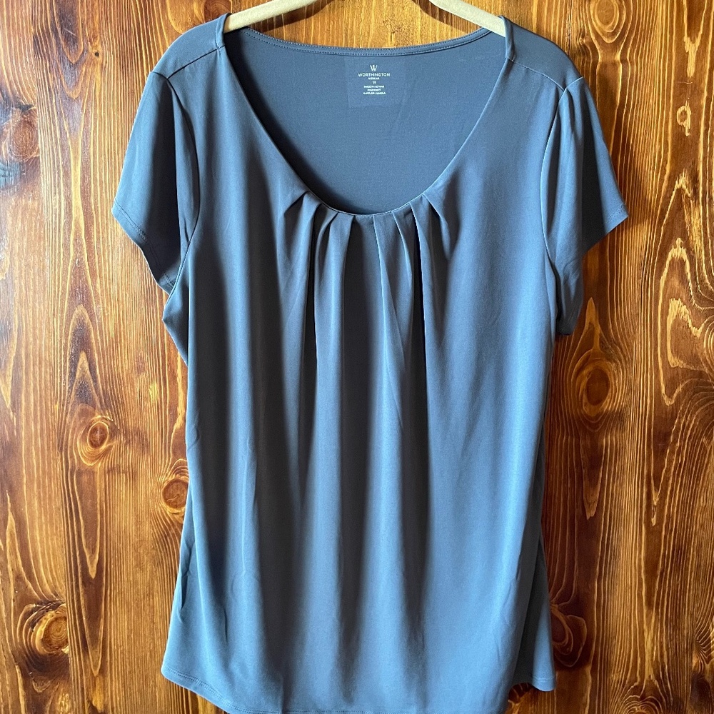 Worthington Woman's Army Green 1X Blouse